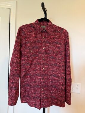 Ariat Men's Burgundy Paisley Button-Down Shirt